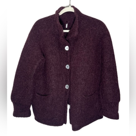 SKIF Wool Handmade Cardigan Sweater Oversized Thick  Knit - Picture 1 of 9